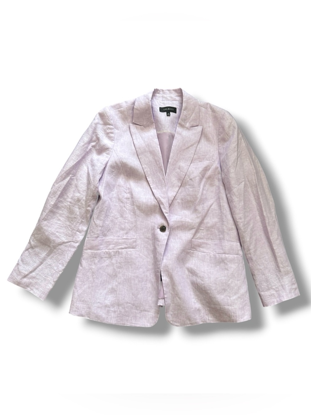 Talbots Lavender Single Button Linen Classic Blazer Womens Size 12 Spring Career
